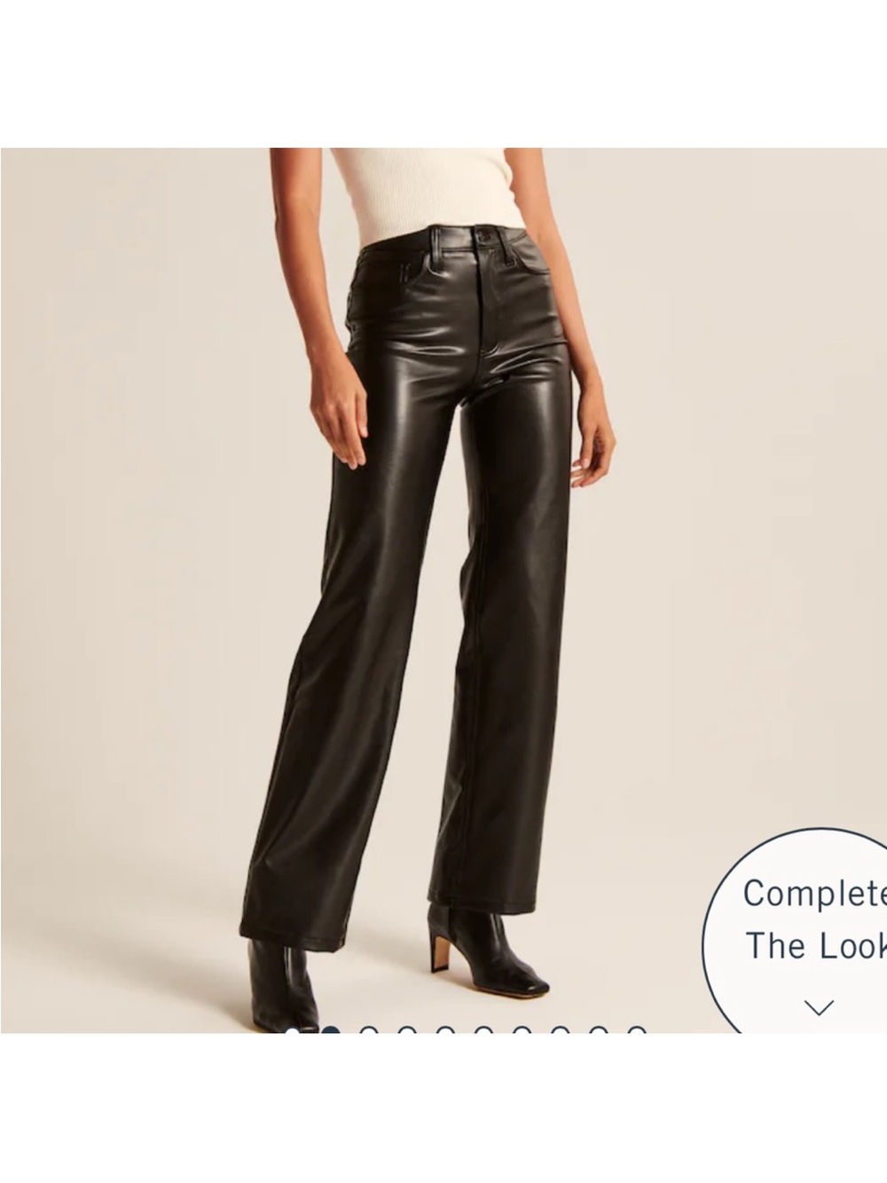 Abercrombie Vegan Leather 90s Straight Leg Relaxed Pants